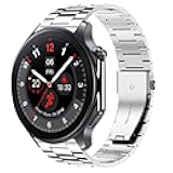 Compatible for OnePlus Watch 3 Band, Quick Release Stainless Steel Metal Replacement Straps Compatible for OnePlus Watch 3, 2, 2R, 1 Smartwatch