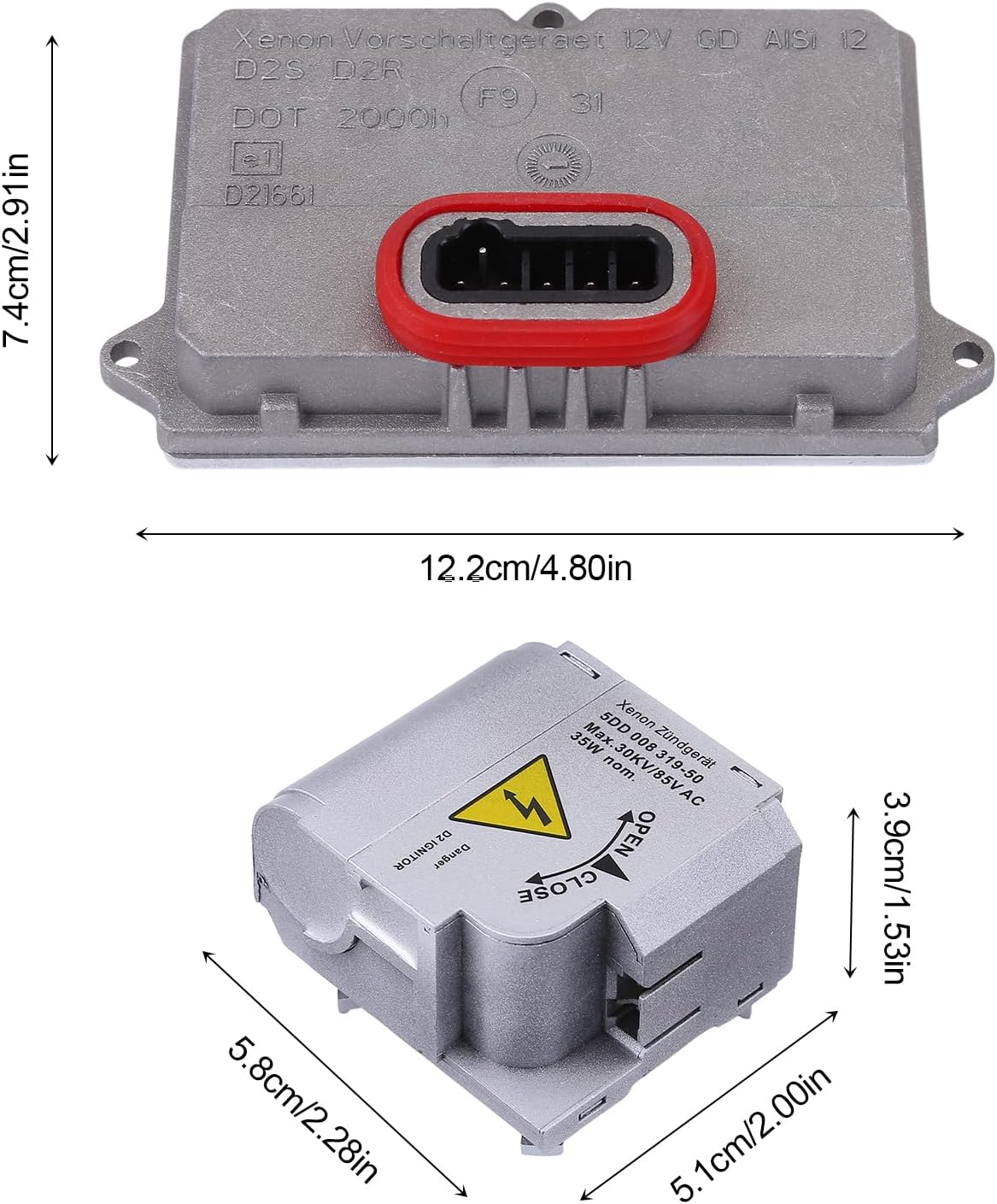 4E0941471, 4E0907476 Xenon HID Headlight Ballast Unit Assembly with Bulb Igniter Socket Compatible for 12-15 3 Series 320i 328i 335i