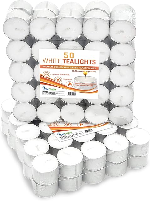 Tea Lights 8 Hour Long Burn Night Light Candles Unscented 8Hr Tealights 100 Pack