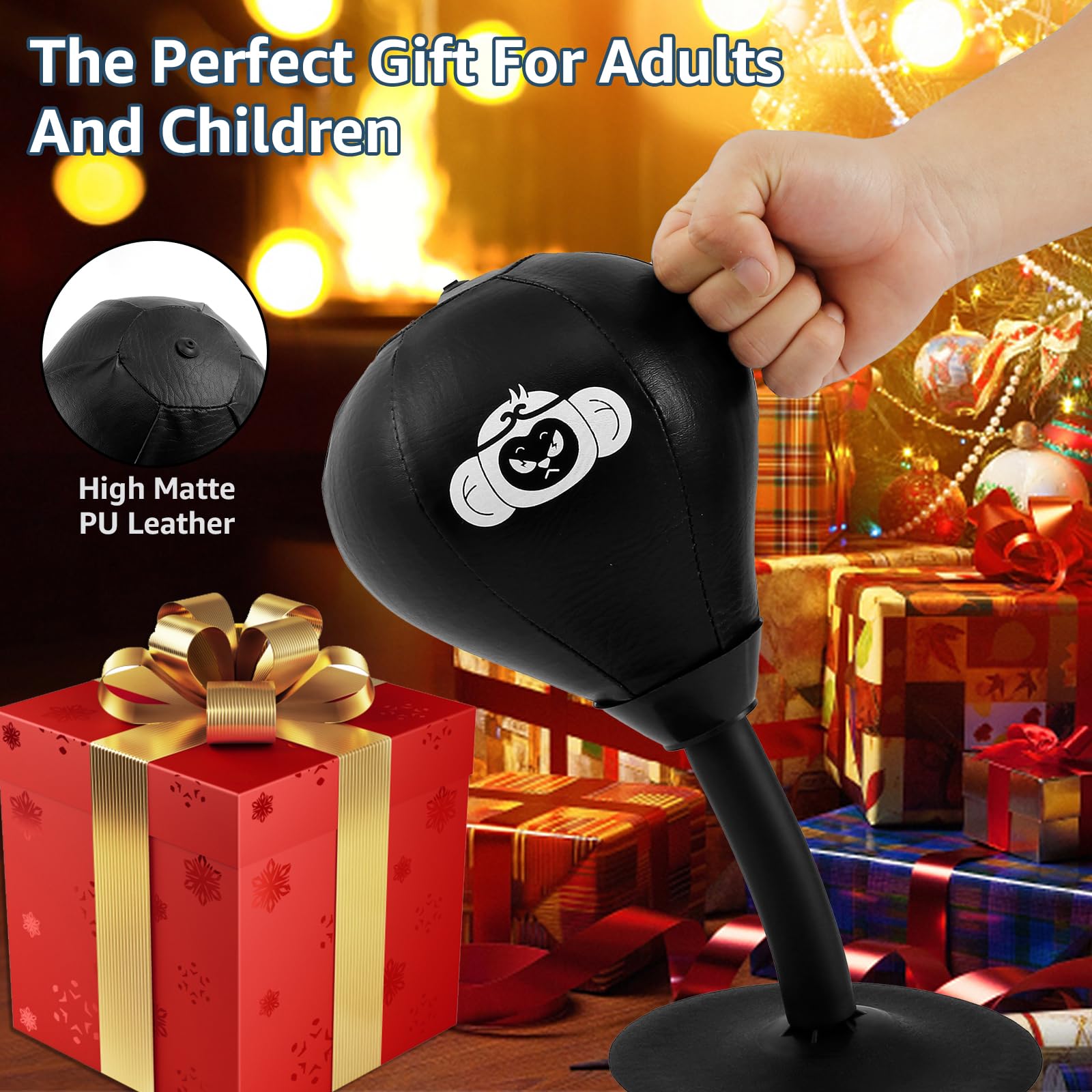 Punching Ball Da Scrivania - Antistress Con Ventosa E Pompa, Altezza 35.6 Cm - Foto 11