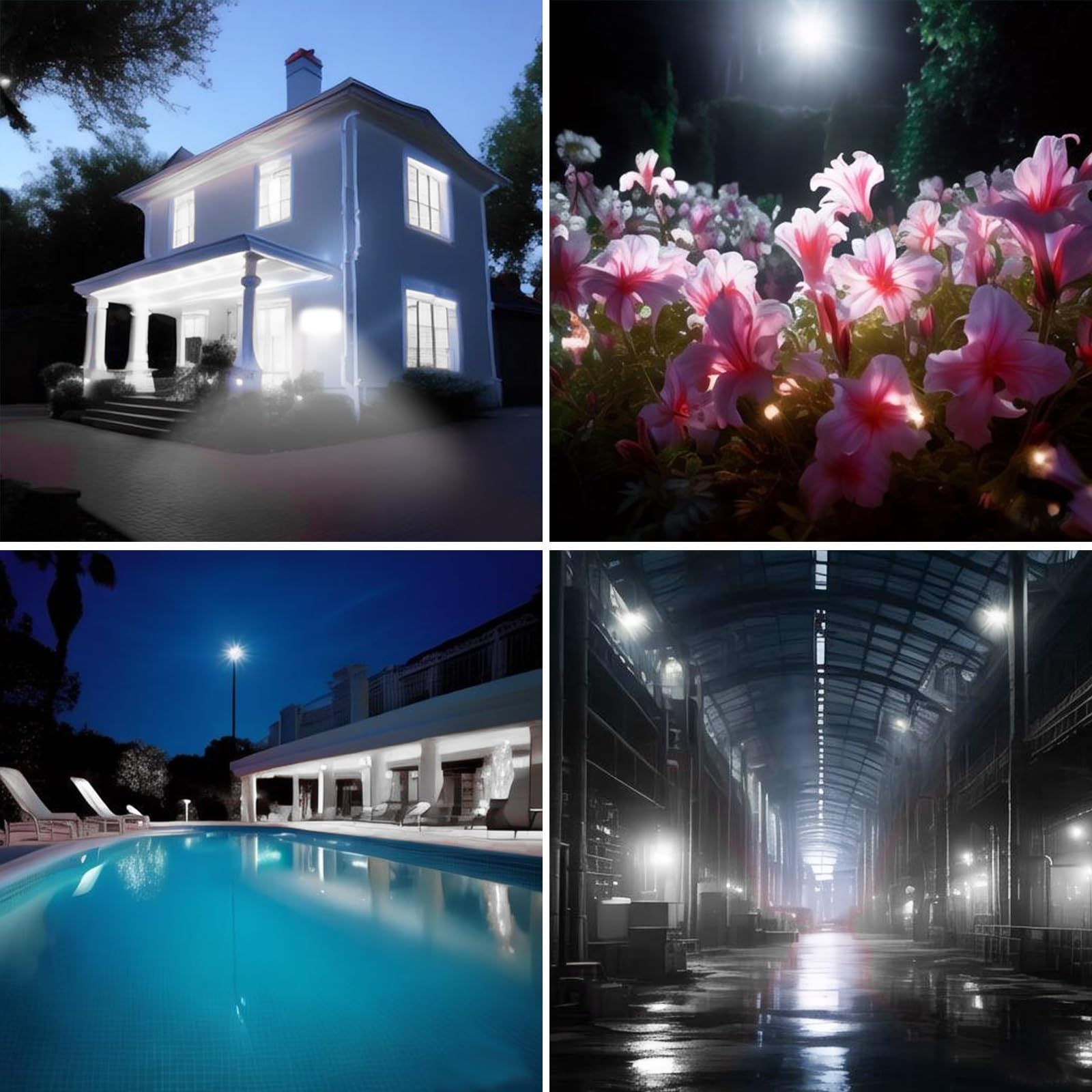 CREATESTAR Focos LED Exterior 400W, IP66 Impermeable Proyector LED Exterior, foco exterior de 40000LM Floodlight, foco blanco frío de 6500K, luz de inundación para almacén, jardín, garaje, patio