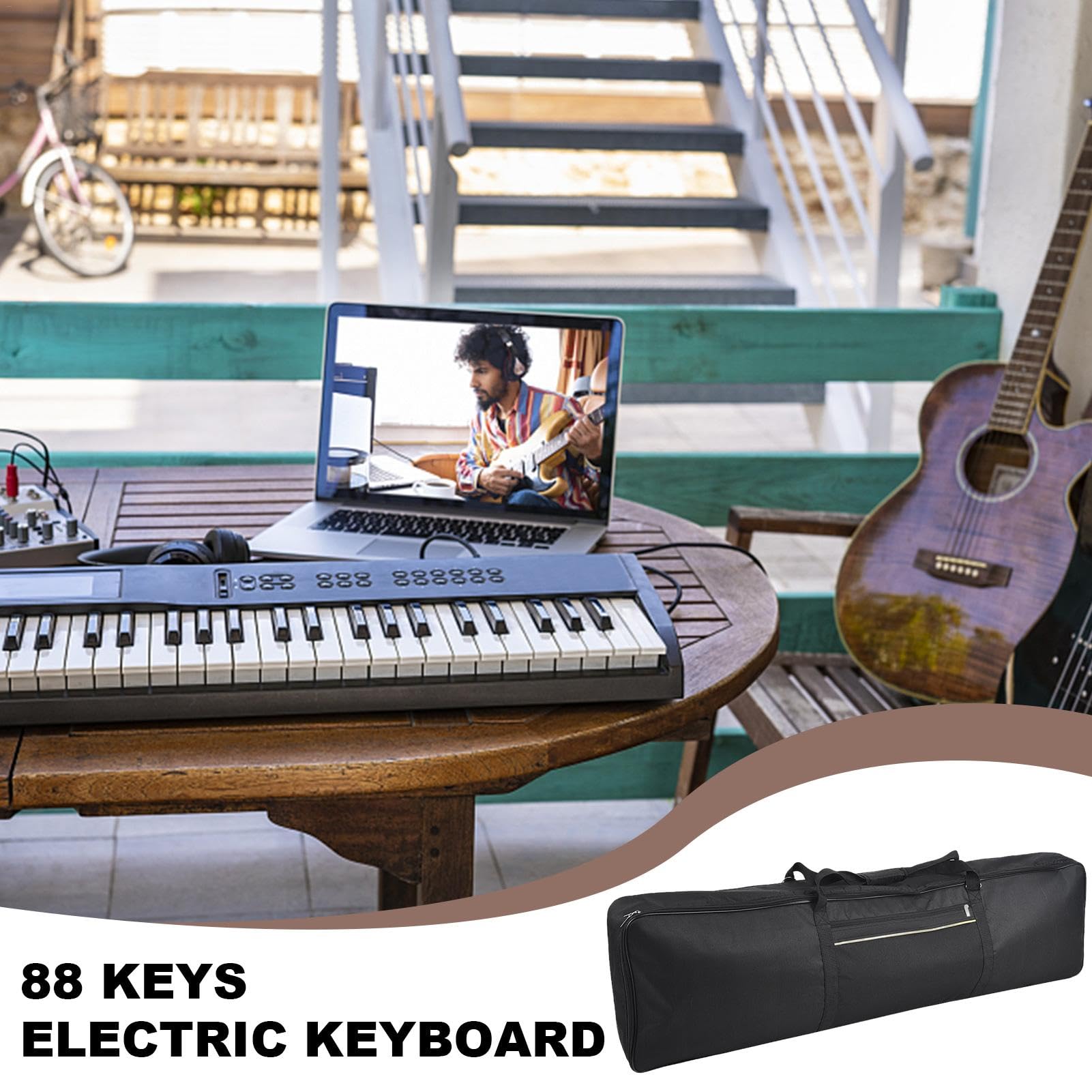 Tragbare Keyboard-Tasche – Tasche für E-Piano, 88 Tasten, mit Griff, Anti-Drop, verdickte Tasche für Klavierinstrumente, 136 x 33 x 17 cm, Refer to , Unisex