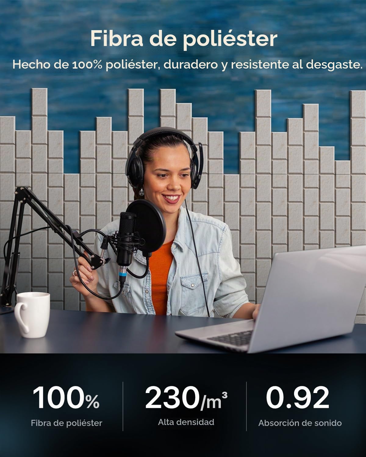 Soundsbay Paneles Acústicos Autoadhesivos Ladrillo 12 Piezas Beige | Aislamiento Acústico, Pared, para Tratamiento Decoración, Panel acustico, Espuma acustica 30x40x0.9cm