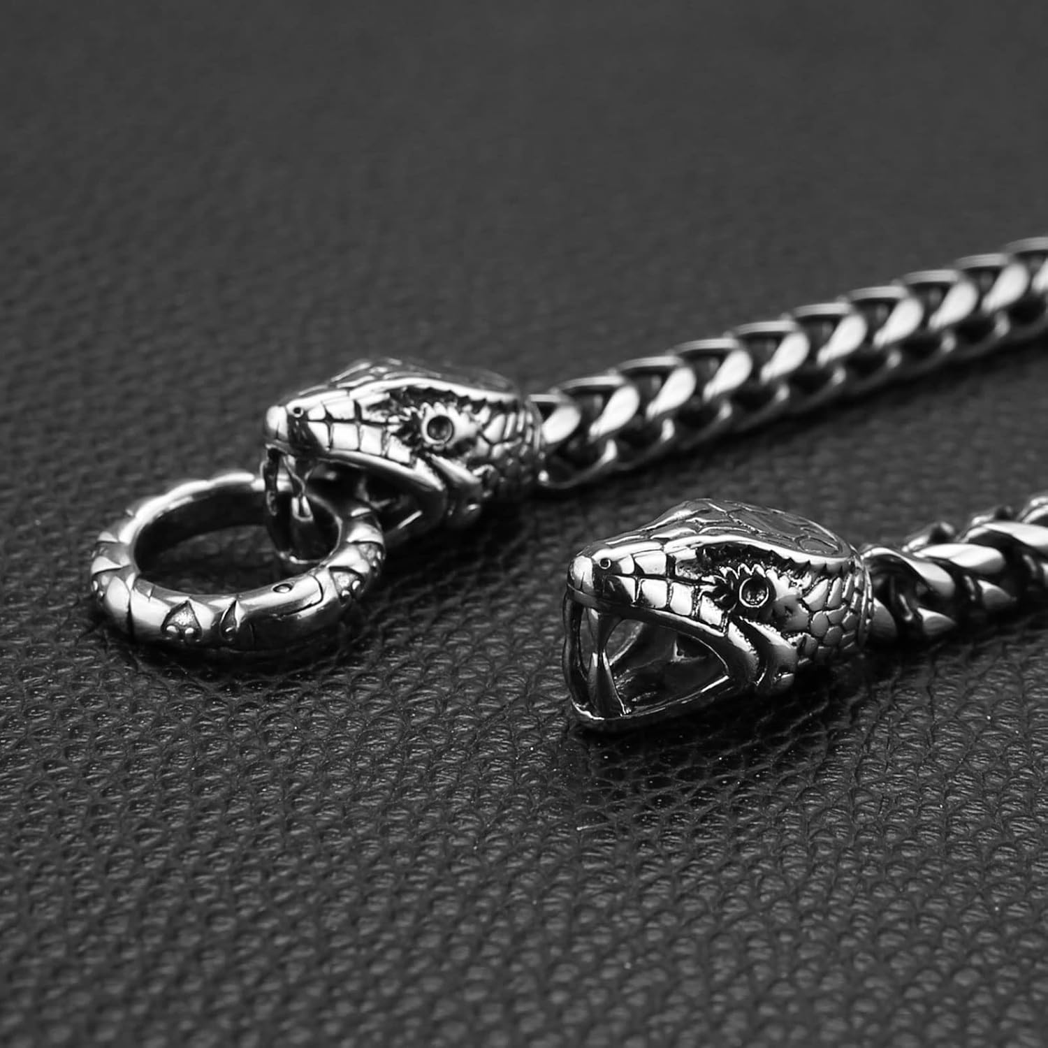 HZMAN Stainless Steel Men's Bracelet Retro Gothic Viking Animal Bracelet Cuban Chain Link Bracelet Biker Party Jewelry Gift - Image 3