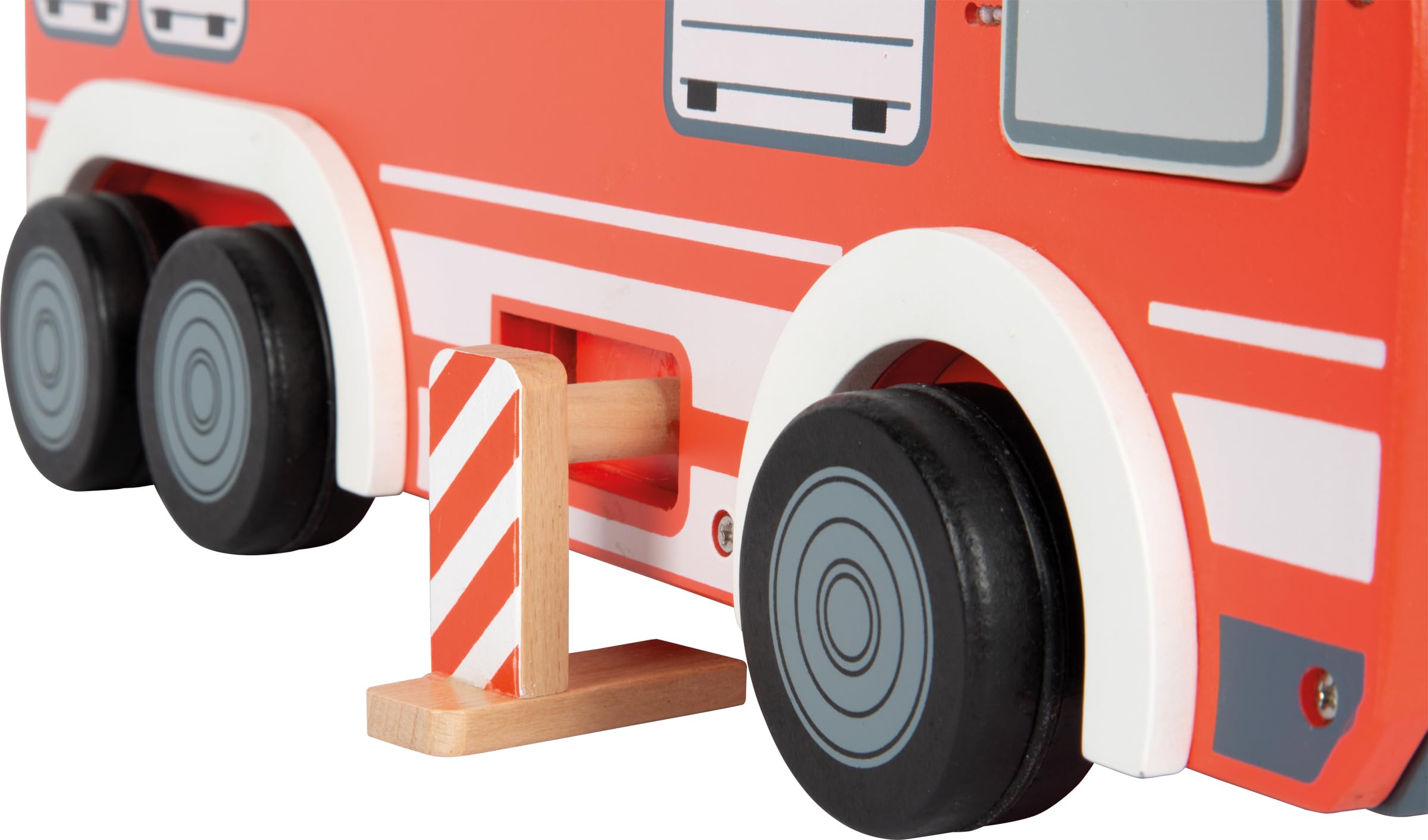 small foot Coche de Bomberos, Madera, con Escalera giratoria, Manguera, Acc. Juego Bomberos, a Partir 3 años, 12657