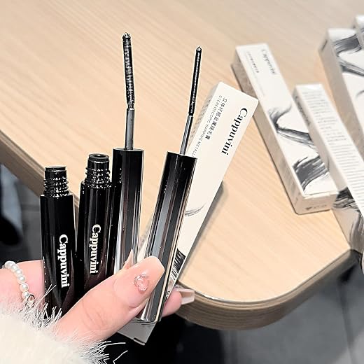 Cappuvini Stereoscopic Warping Metallic Mascara | Eye Makeup with Steel Tube Brush Head | Long Lasting Waterproof Smudge P...