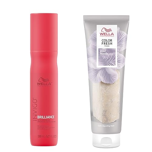 Wella Professionals Máscara de color fresco, rubio perla, sombra natural, color temporal, sin daños, máscara para el cabello con aceite de aguacate