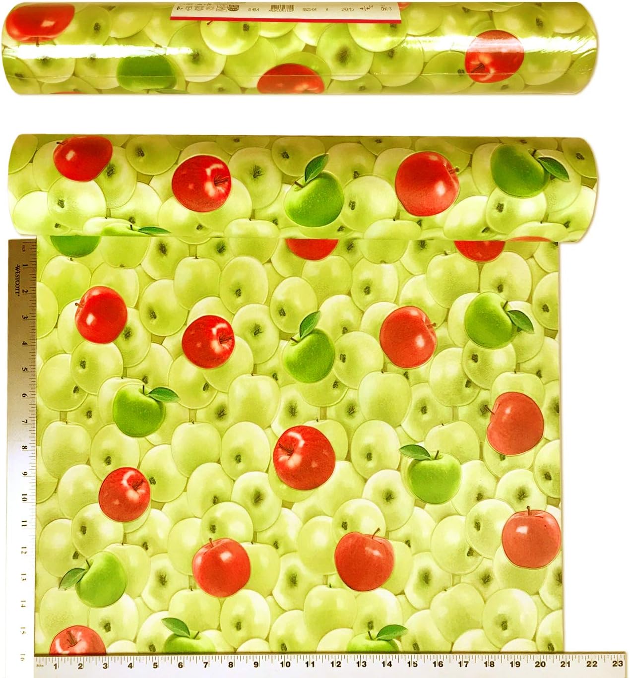 Vinyl Double roll wallcovering Textured Rolls Green red Apple Apples Pattern 3D Kitchen Wallpaper coverings Textured Old Vintage Retro Style Textures Embossed Modern