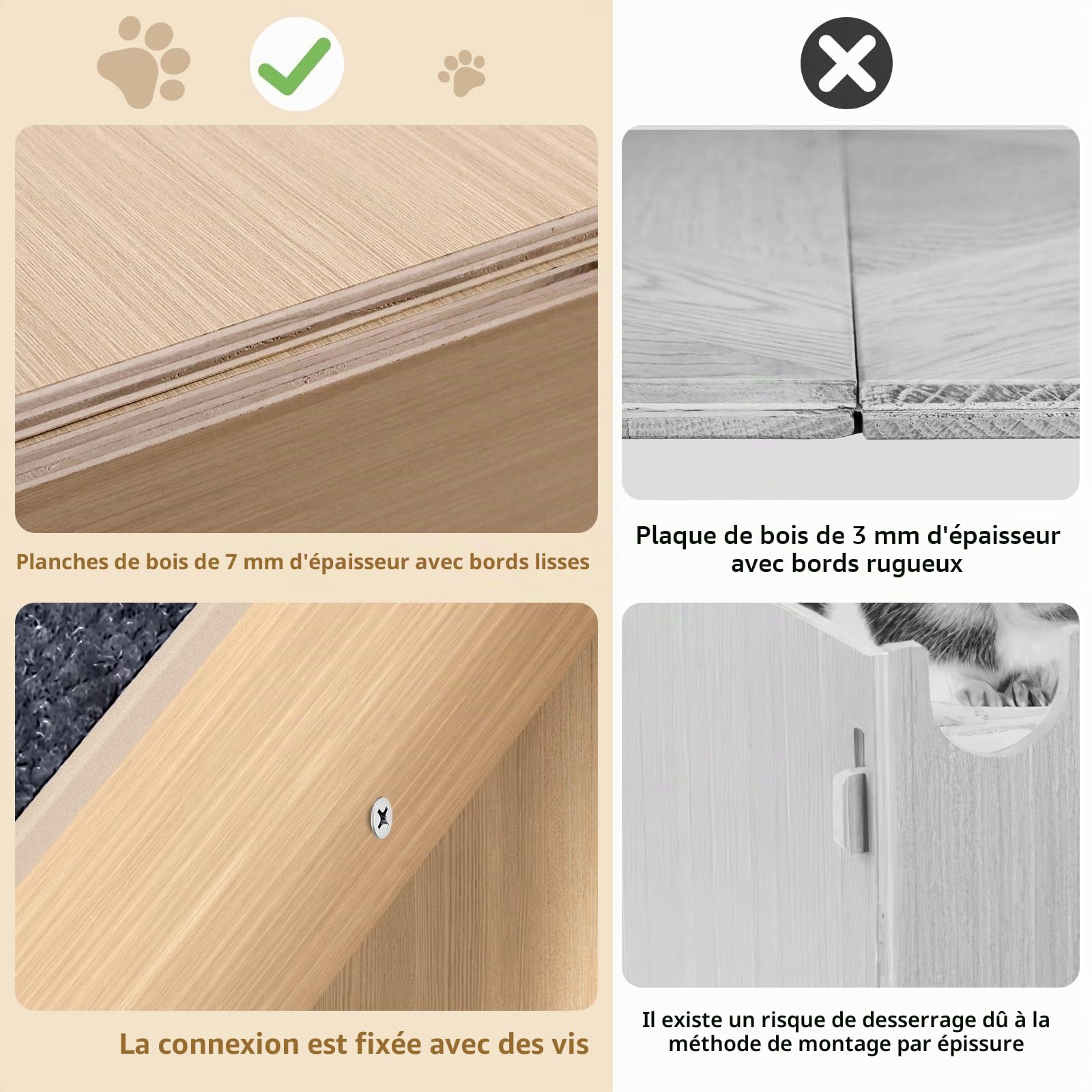 Mittimiya Maison 3-en-1 pour cochons d'Inde avec plate-forme et escalier