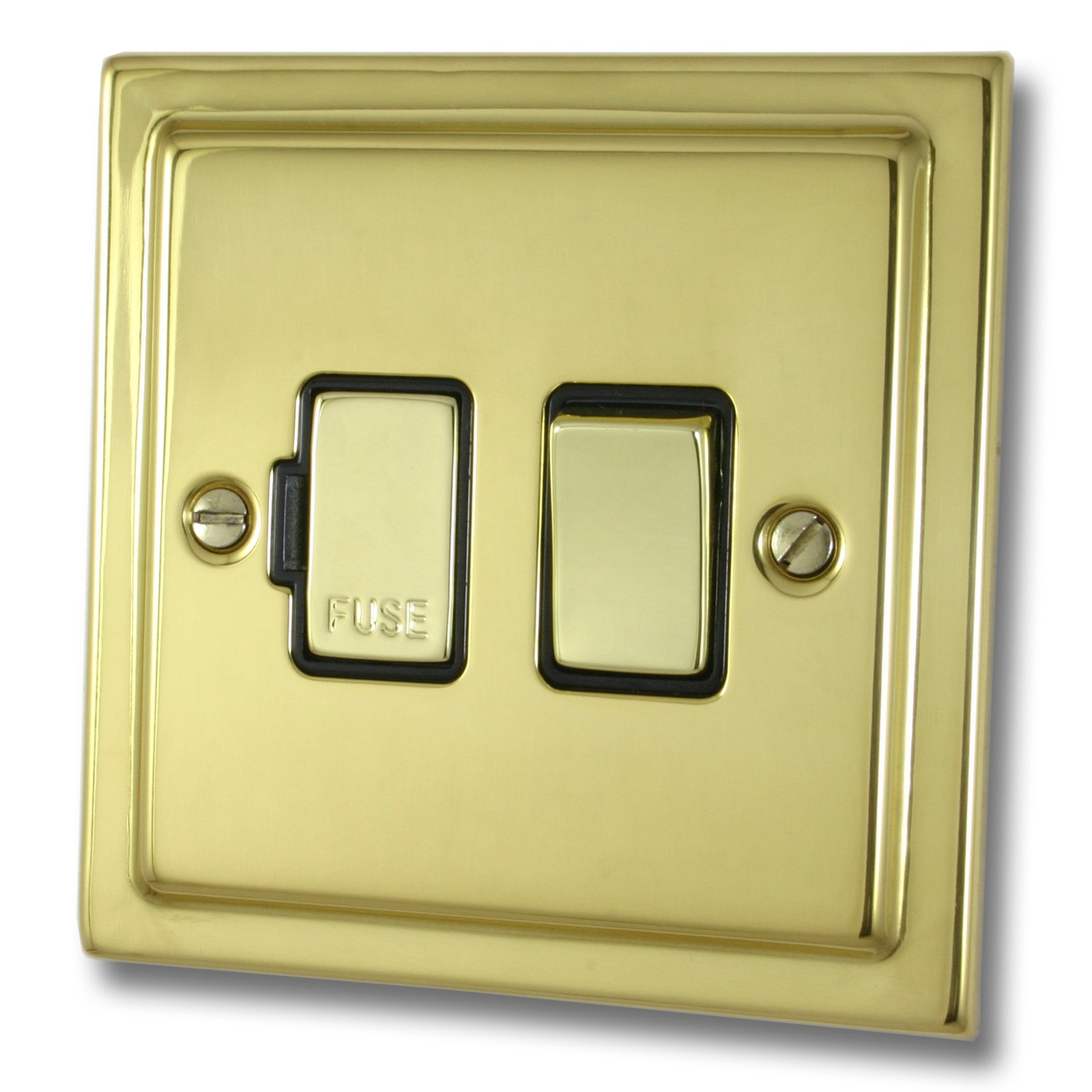 G&H Brassware Black Polished Brass Switched Fused Spur (Brass Switch) - Tb357