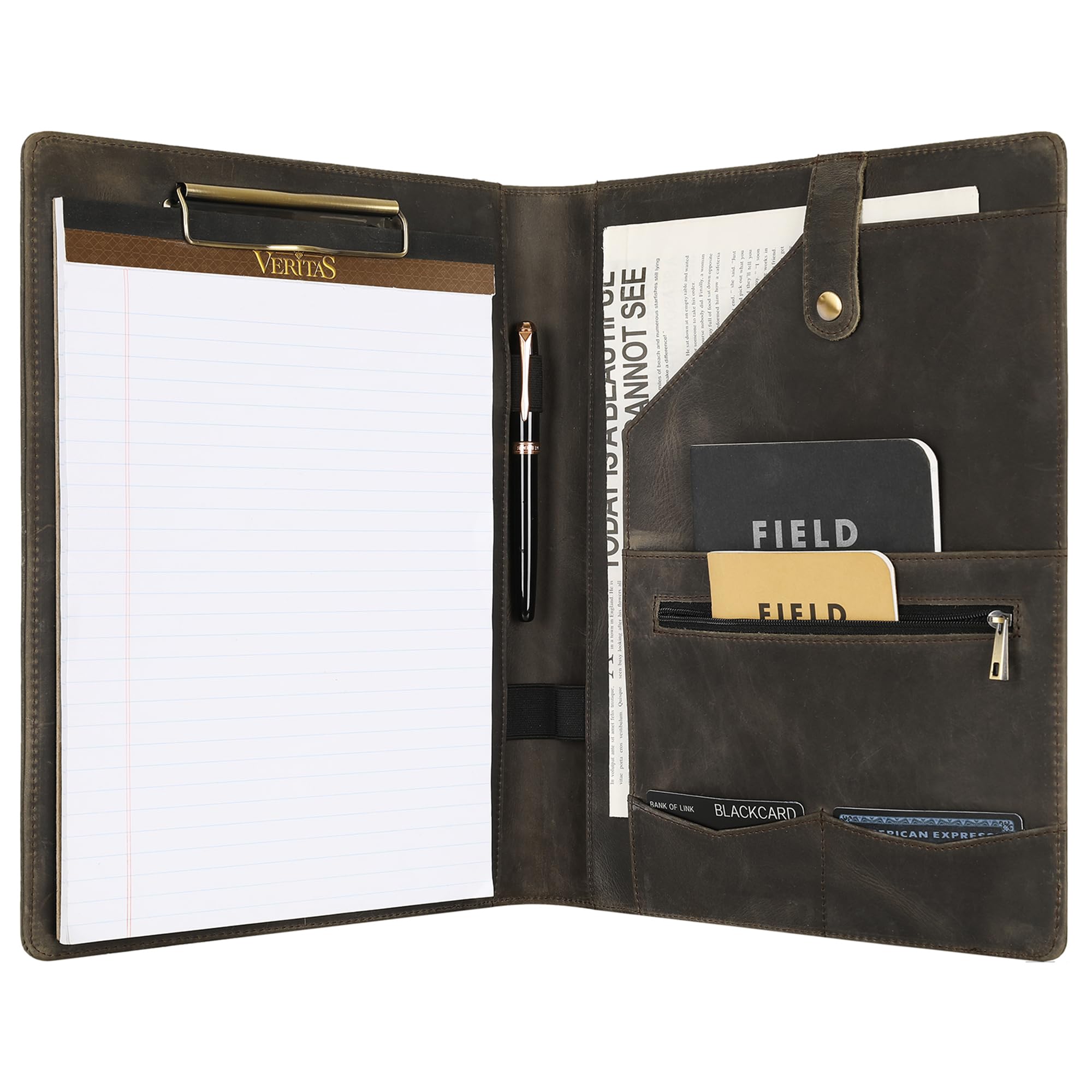 Portefeuille Homme Portfolio Folder Leather Binder Leather Padfolio For 