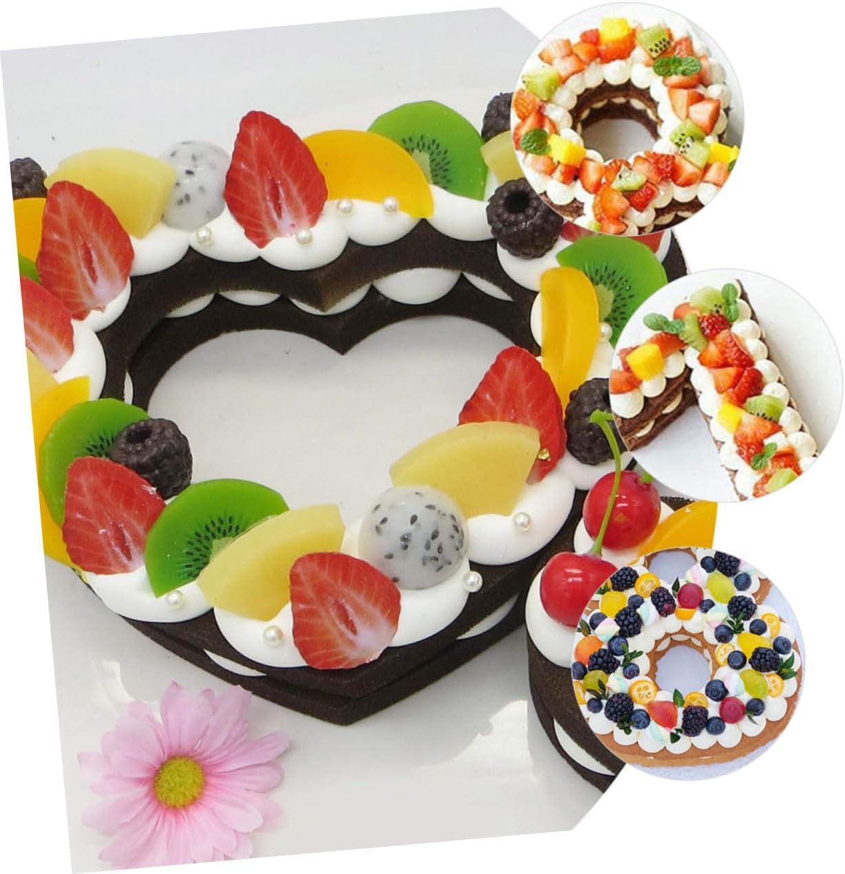 37pcs Alphabet Cake Molds Number Cake Stencils Festive Baking Tools Smooth Pet Material Reusable for Wedding Birthday