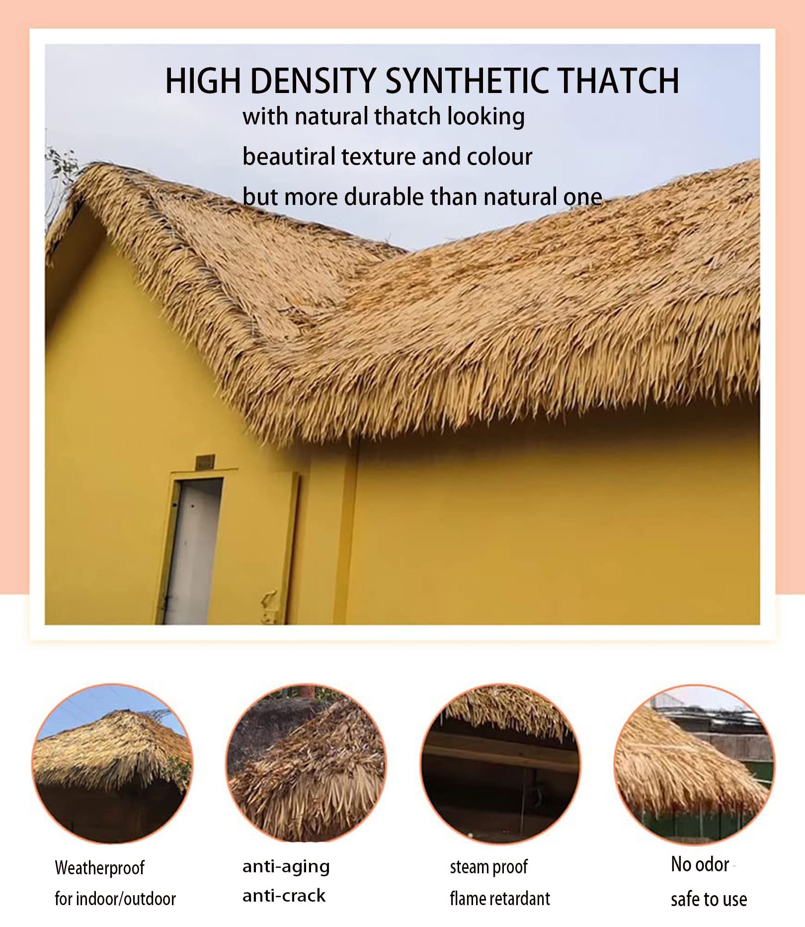 Dekoracje Tiki Hut Spódnica Dach Sztuczna Palma Strzecha Rolki Żaluzje Łodzie Trawa do Ogrodu Patio Parasol Płot Dekoracja Imprezy(4 PCS)