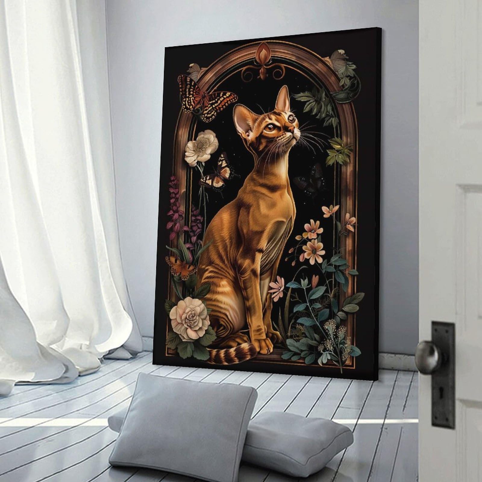 Junmoney Abyssinian Wall Decor Canvas Print 16x24inch(40x60cm), for Lounge, Study, Hallway Or Flat Walls, Decorative Artwork with Broad Appeal