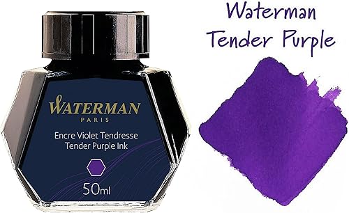 Vista 15 de Waterman Tinta de pluma estilográfica, tinta azul serenidad, botella de 1.7 fl oz, para plumas estilográficas recargables Azul serenidad,Negro