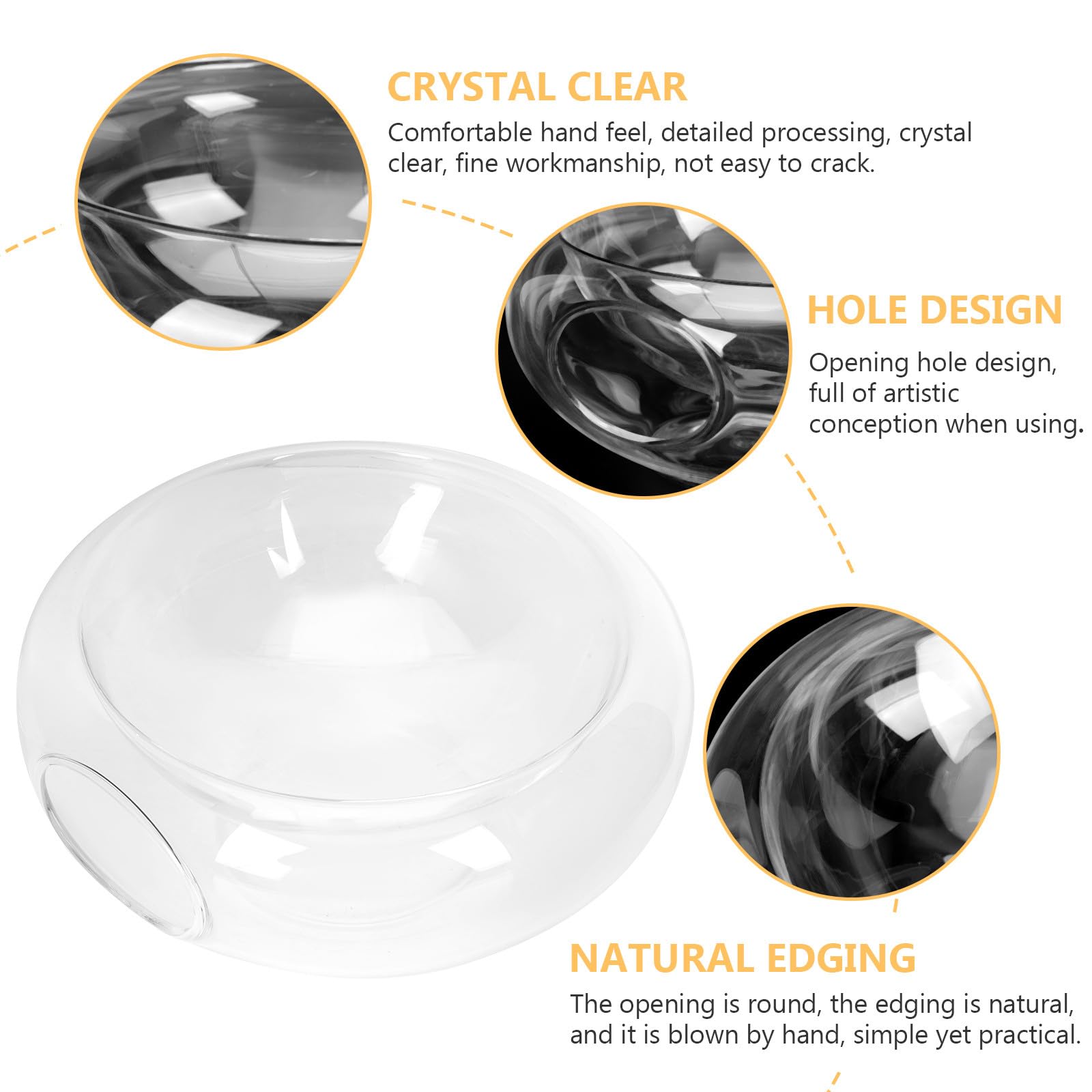 FOMIYES Ciotola Salad Bowl in Vetro Borosilicato Alto, Rotonda | Trasparenza Cristallina, Superficie Liscia e Pulizia Semplice, Lavorazione Curata per Uso Quotidiano