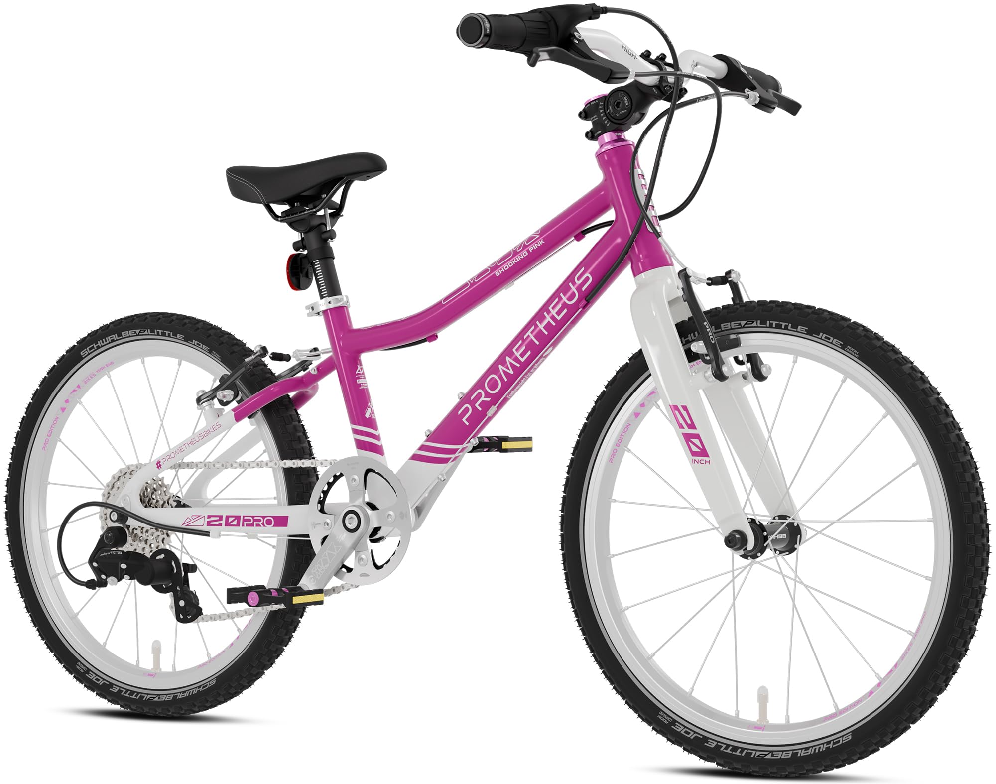 PROMETHEUS BICYCLES PRO Kinderfahrrad 20 Zoll Mädchen | Premium 20 Zoll Fahrrad Mädchen Pink Aluminium Super leicht ab 6 Jahre