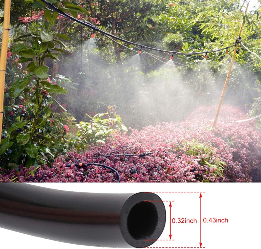 MultiOutools Distribution Tubing 1/4 inch Drip Irrigation Tubing Hose, 50FT Heavy Duty Drip Irrigation Kit for Lawn Garden Watering (1/4” tubing 50ft, Black) : Patio, Lawn & Garden