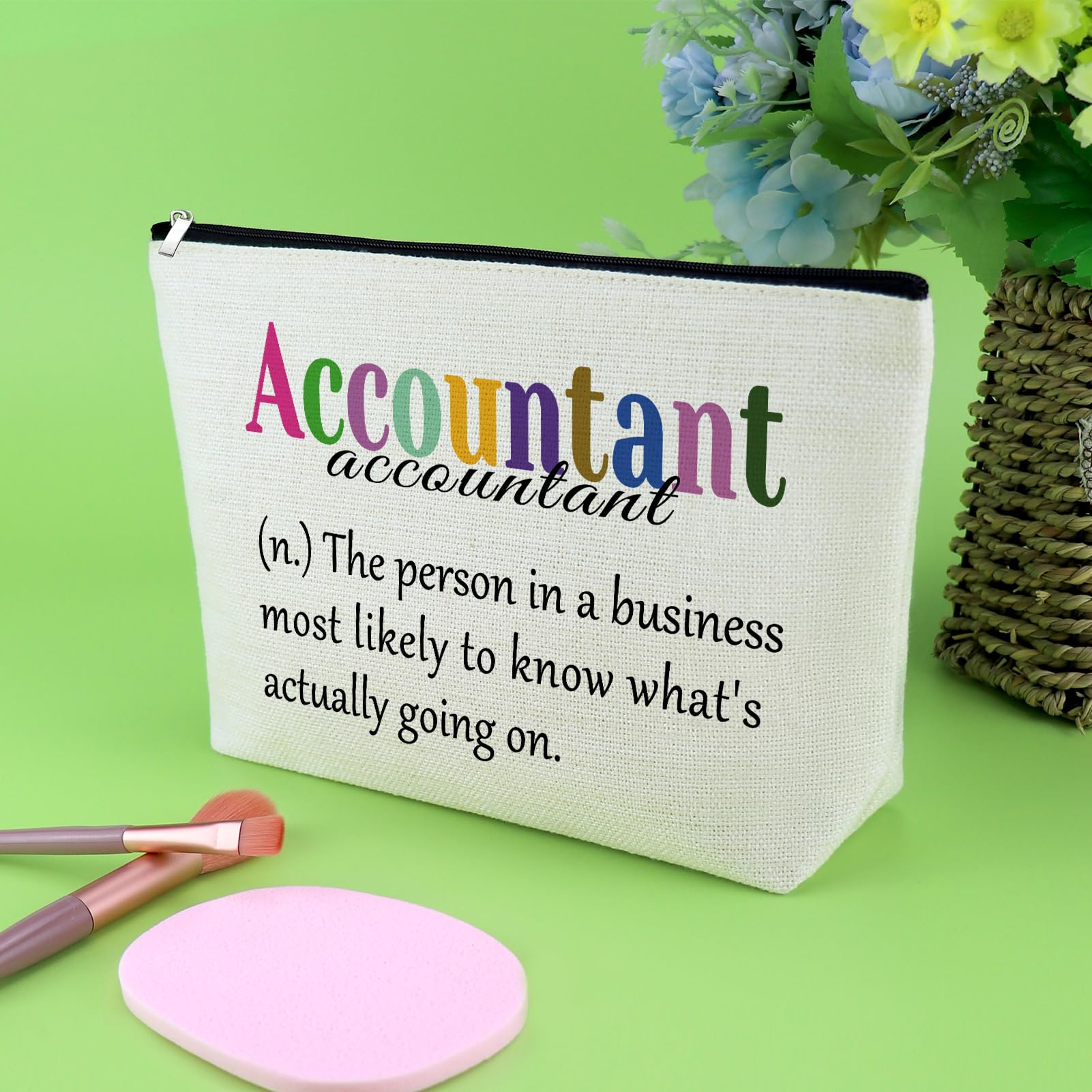 Accountant Definition Makeup Bag Accountant Gifts for Women Funny Office Gifts for Accounting Coworker Manager Thank You Cosmetic Bag for Colleague CPA Friend Christmas Birthday Present Travel Pouch