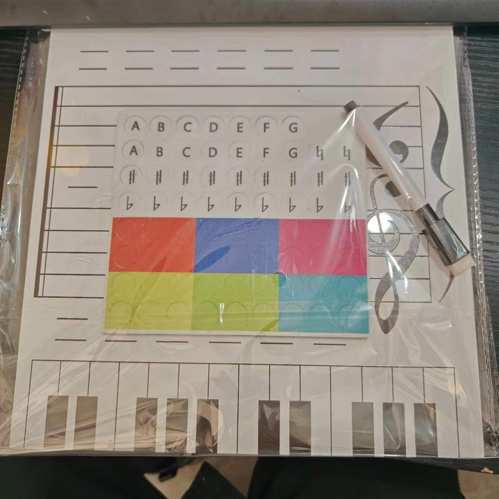 Magnetisches Musikpersonal Whiteboard - Doppelseitiges, trocken abwischbares Klavierlehrbrett mit Marker, große wiederverwendbare Notentafel für Schüler, Klassenzimmer und Musiklehrer