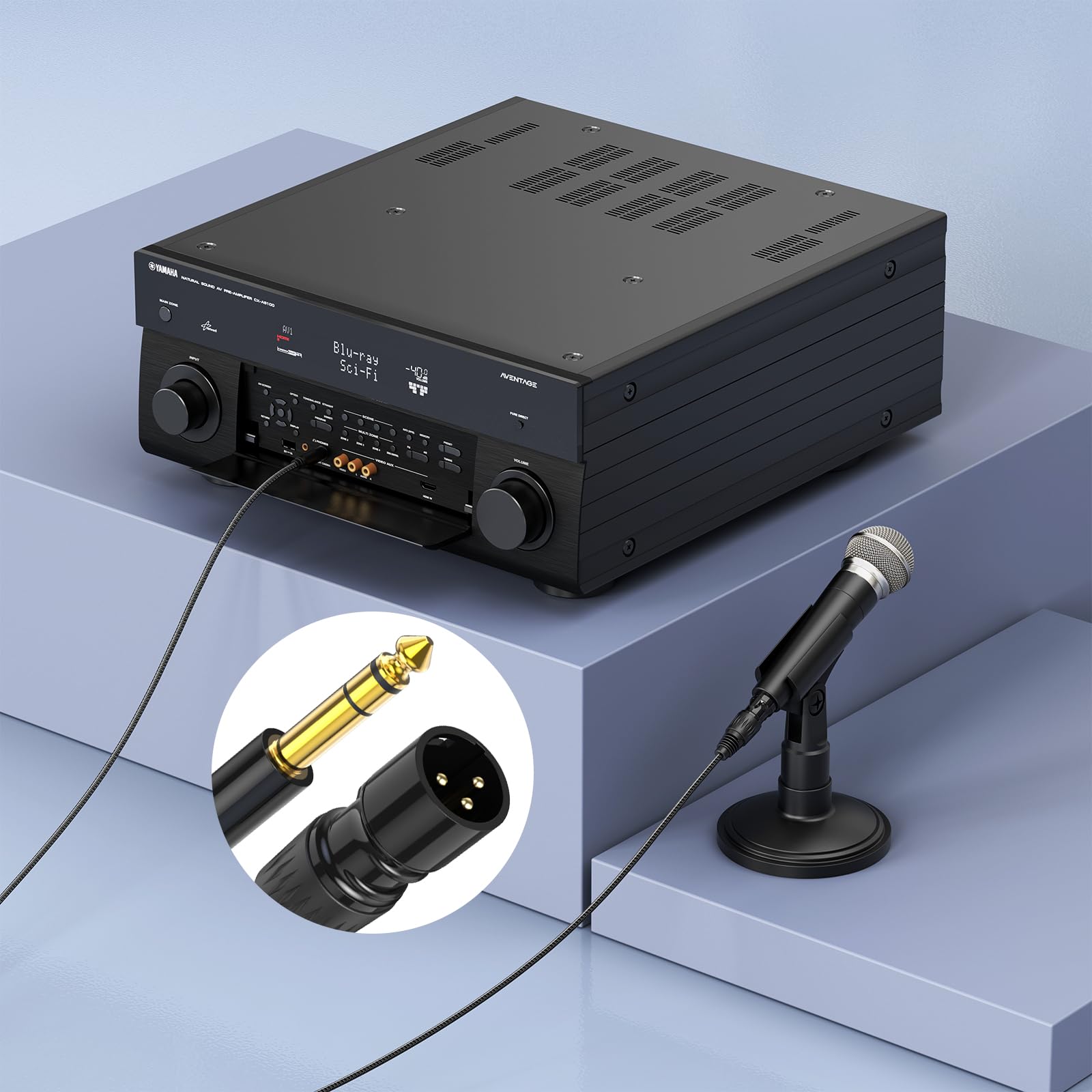 XLR-Stecker auf 1/4, TRS auf 6,35 mm, vergoldete Stecker, Nylon-Geflecht, Viertel-Zoll-auf-XLR-Stecker, Kabel für Lautsprecher, Mischpulte, Verstärker, 3 m, 2 Stück