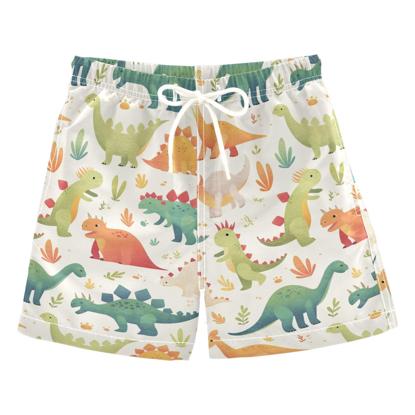 Zathe Set Cartoon Watercolor Dinosaurs Toddler Swim Trunks Son's Presents Boys Toddler Boardshorts Kids Swimwears Beach 4T