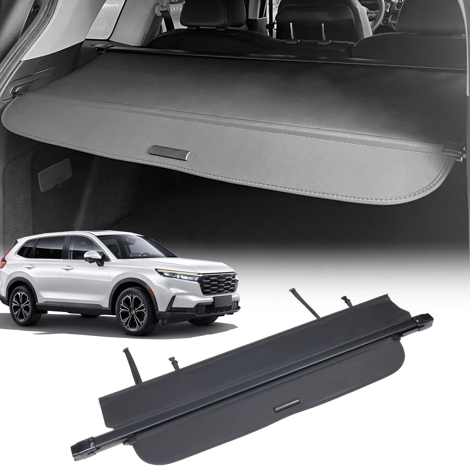 Retractable Cargo Cover Compatible with Honda CRV 6th 2023 2024 2025, Anti-Peeping Rear Trunk Cover Luggage Security Shield Shade with Extra Cover(Canvas) for Honda CRV 6th Generation 2023 2024 Canvas