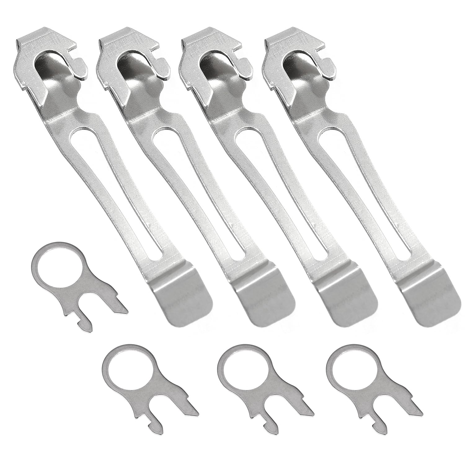 Nayciiy Quick-Release Pocket Clip + Lanyard Ring Set Stainless Steel Quick Release Multi-Tool Pocket Clip (4)