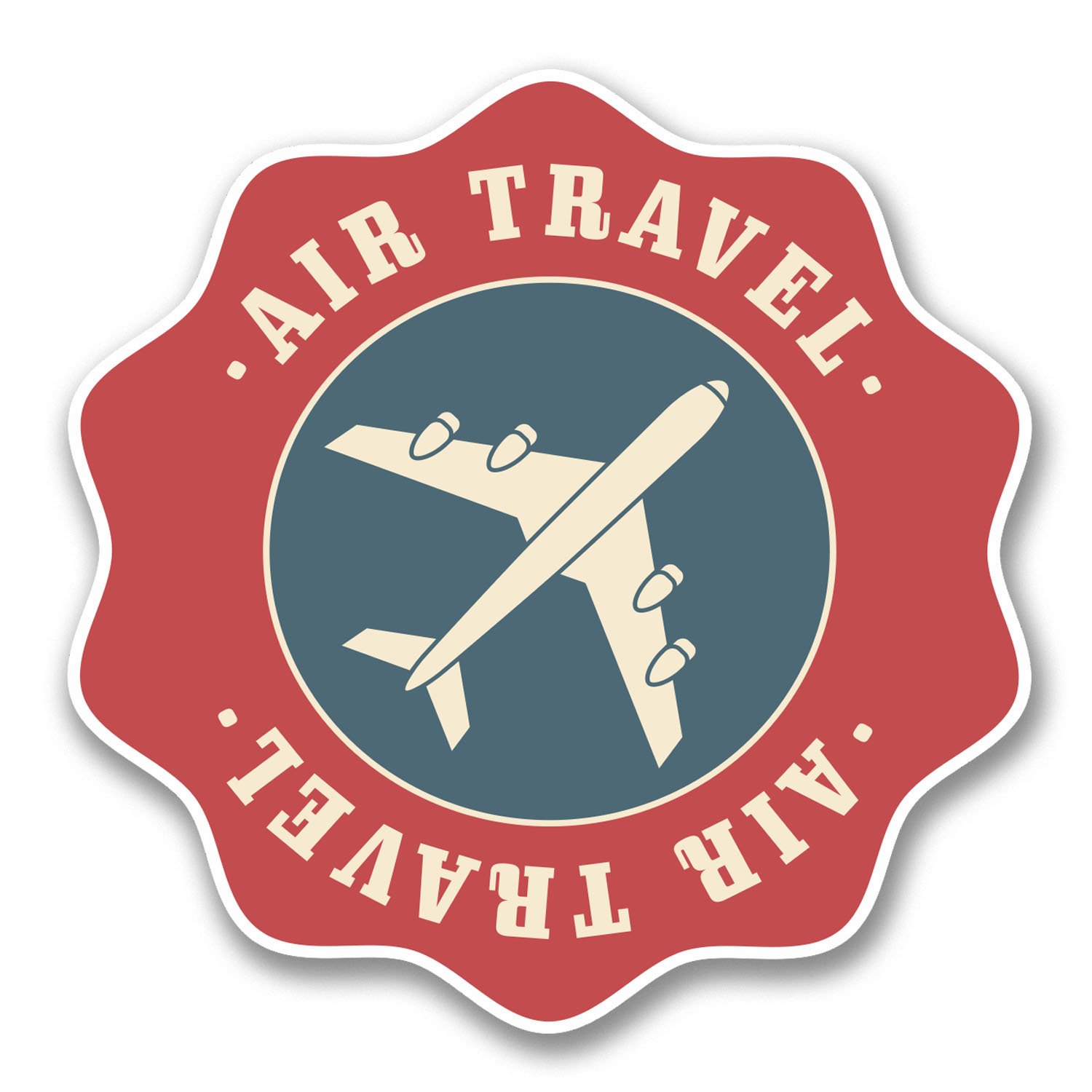 Destinationvinyl Multi 2 X 10Cm Air Travel Vinyl Sticker Travel Luggage Tag Plane Retro Label Fun #6392 (10Cm X 10Cm)