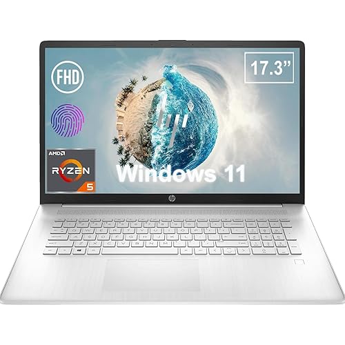 HP 17.3 Inch FHD Business Laptop | Fingerprint Reader | AMD Ryzen 5 5500U, 6 Cores Processor | 32GB RAM, 1TB SSD | Windows 11 | Light and Slim | True Vision 720p HD Cam | AMD Radeon Graphics