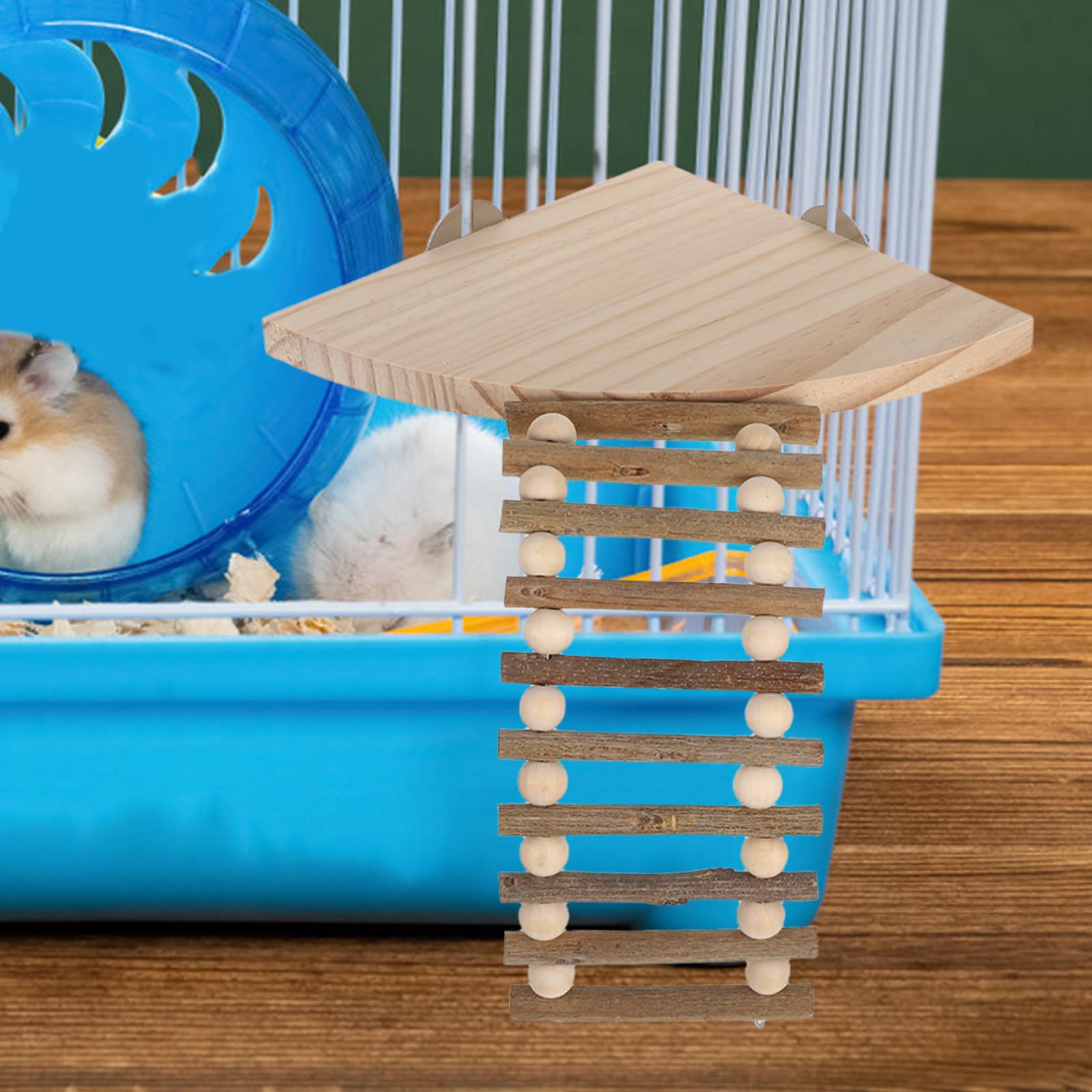 Holz Kletterspielzeug für Hamster und Rennmäuse mit Fester Plattform