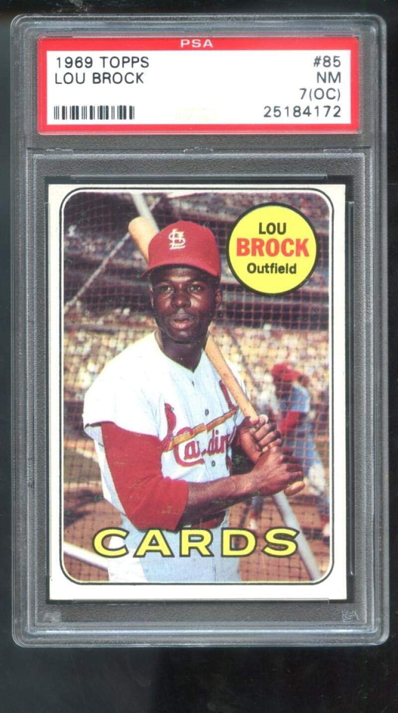 1969 Topps #85 Lou Brock St. Louis Cardinals PSA 7 (OC) MLB Graded Baseball Card