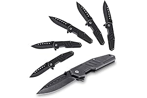 Lichamp Tactical Folding Pocket Knife for Men, 6-Pack Flip Knife Spring Assisted Opening