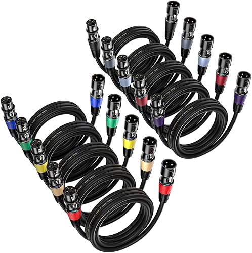 Miniatura 15 de EBXYA XLR Cables 1.5 pies 6 Pack – XLR macho a hembra 3 pines cable de micrófono equilibrado