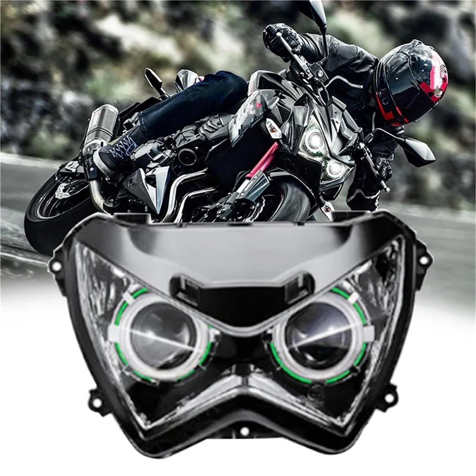 Faro Anteriore Moto per Z800 per Z250 2013 2014 2015 2016 2017 HA Condotto Il Faro Occhio HID Proiettore Personalizzato di Montaggio Impermeabile(Buie)