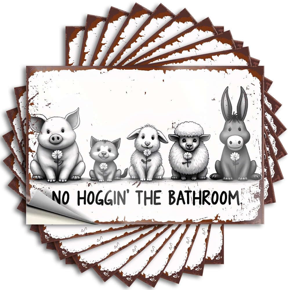 Sticker Guest Birthday Reading Tumbler No Hogging The Bathroom. - Scratch Resistant Stickers(12X18CM)