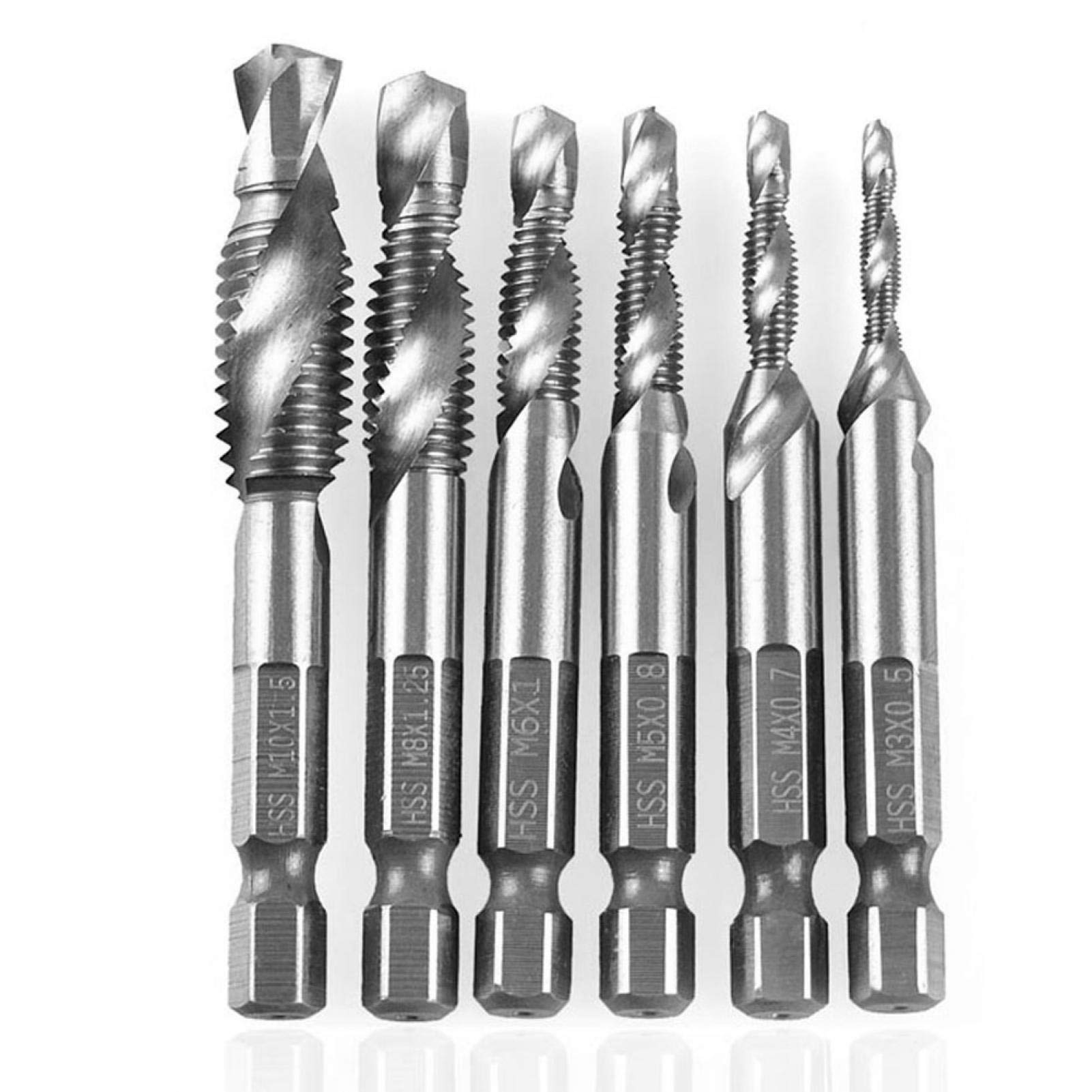 M8-boor, HSS 1/4 Handtapboren met zeskantschacht, combinatieboor- en