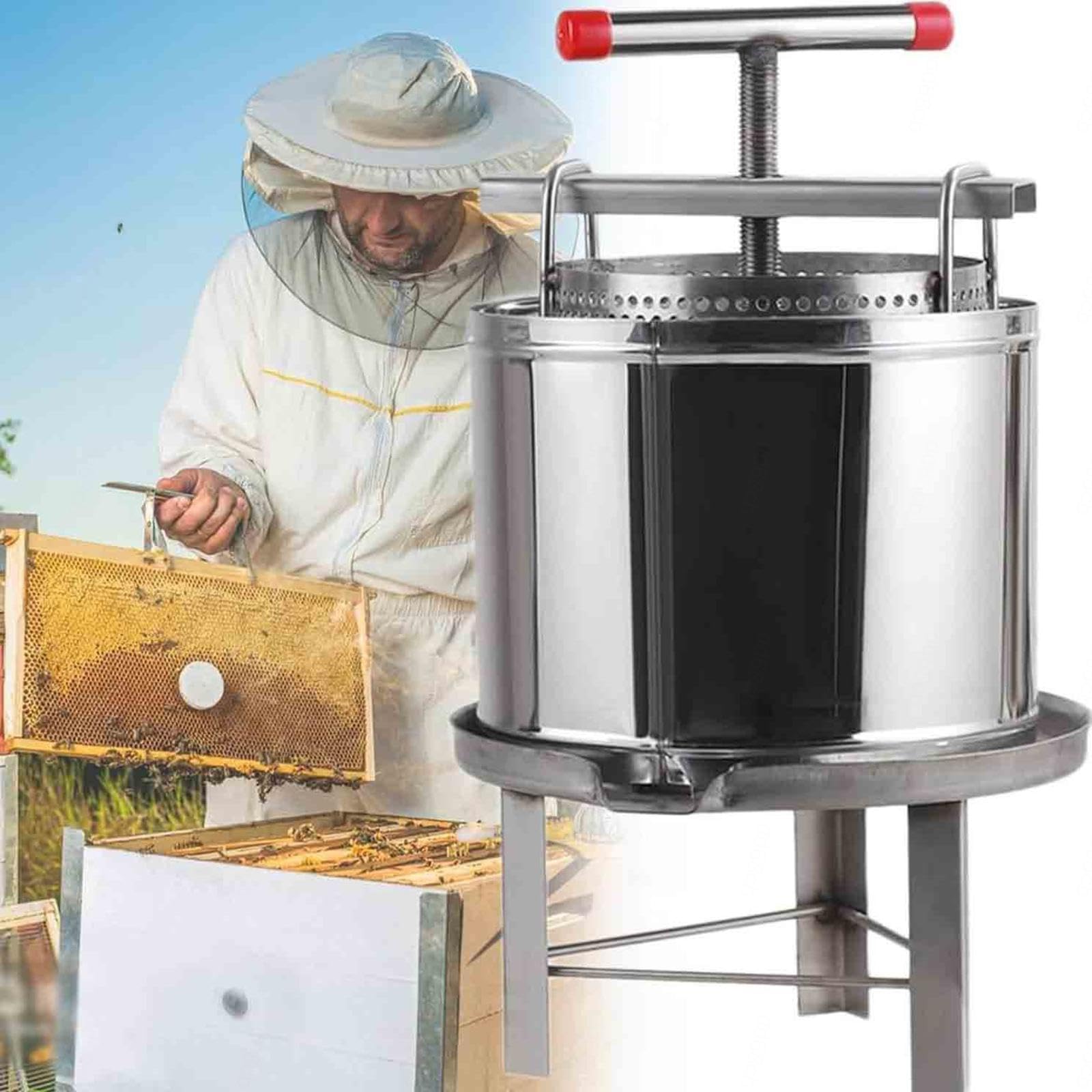 estrattore di miele manuale in acciaio inox pressa manuale per uva manual honey press extractor Attrezzatura apicoltura per Uva Frutta e Verdura Uso Domestico