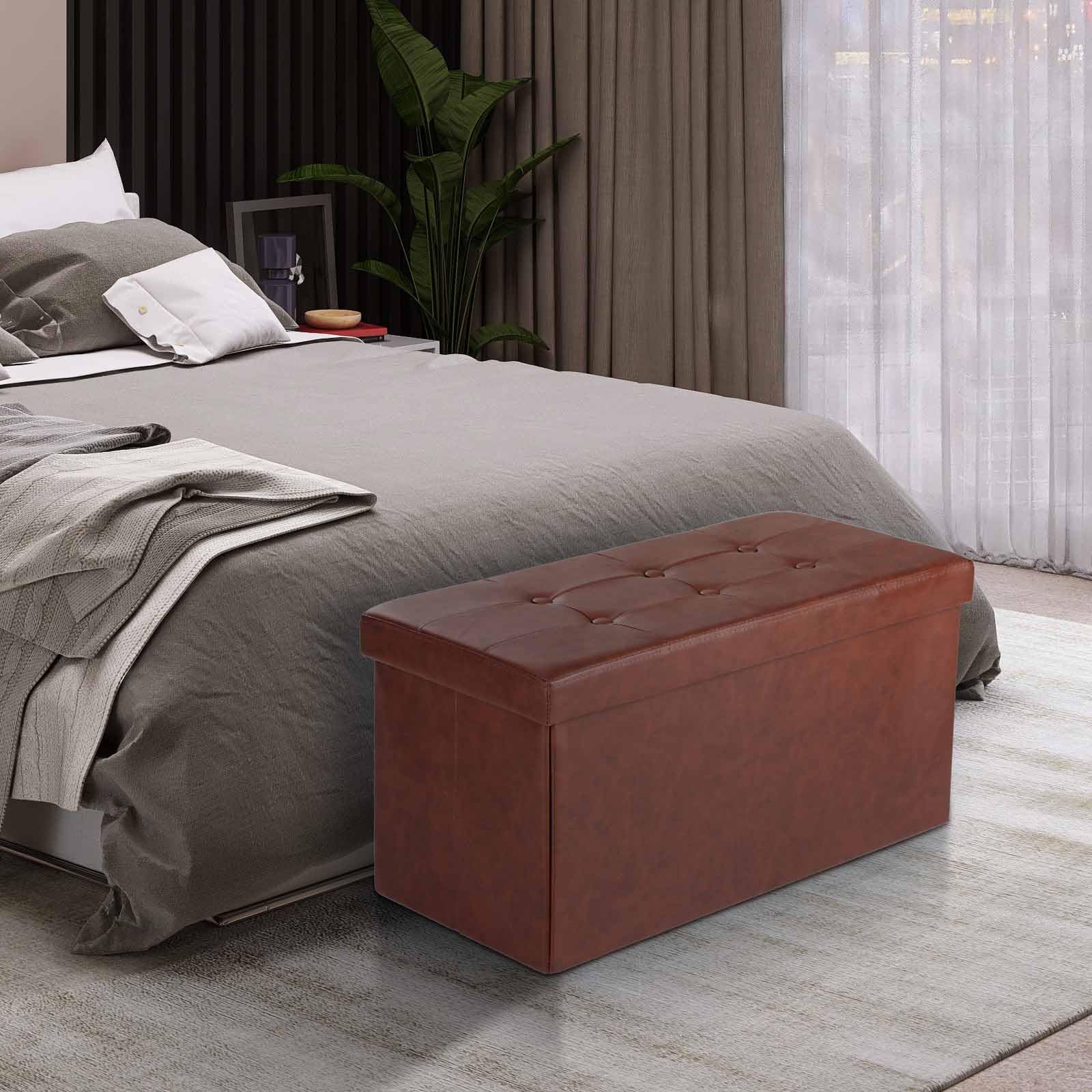 Pouf Contenitore Pieghevole COSYLAND Da 110 Litri - Panca Salvaspazio In PVC Impermeabile, Dimensioni 76x38x38 Cm, Portata 200 Kg