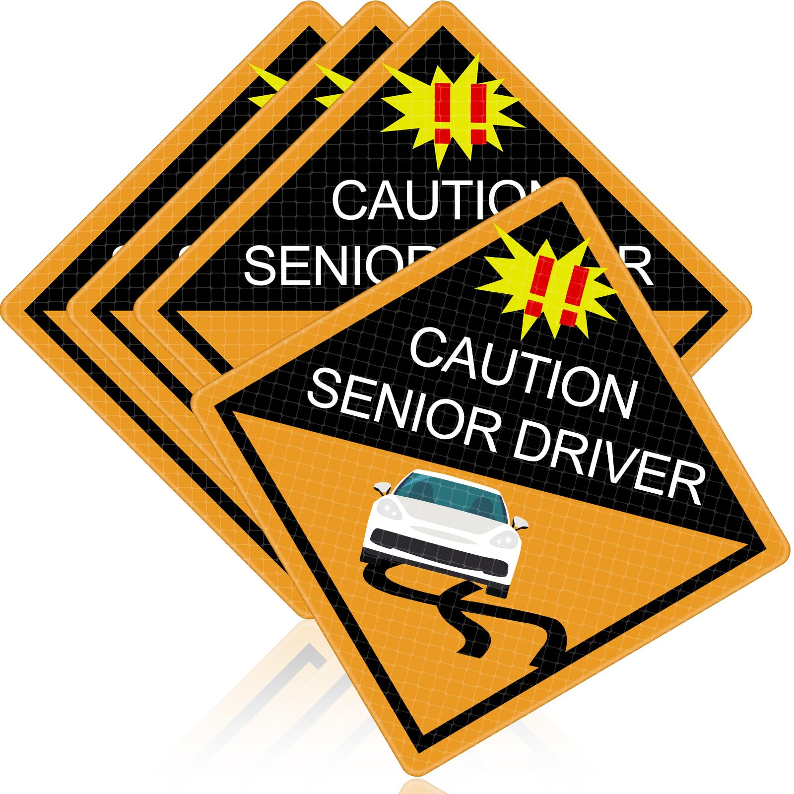 Amazon.com: Chunful 4 Pcs Funny Prank Caution Senior Driver Car