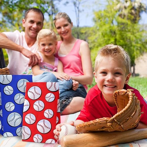 Miniatura 2 de 40 bolsas de regalo de fiesta de béisbol, bolsa de papel con impresión de béisbol, bolsas de golosinas de béisbol, suministros de fiesta de béisbol