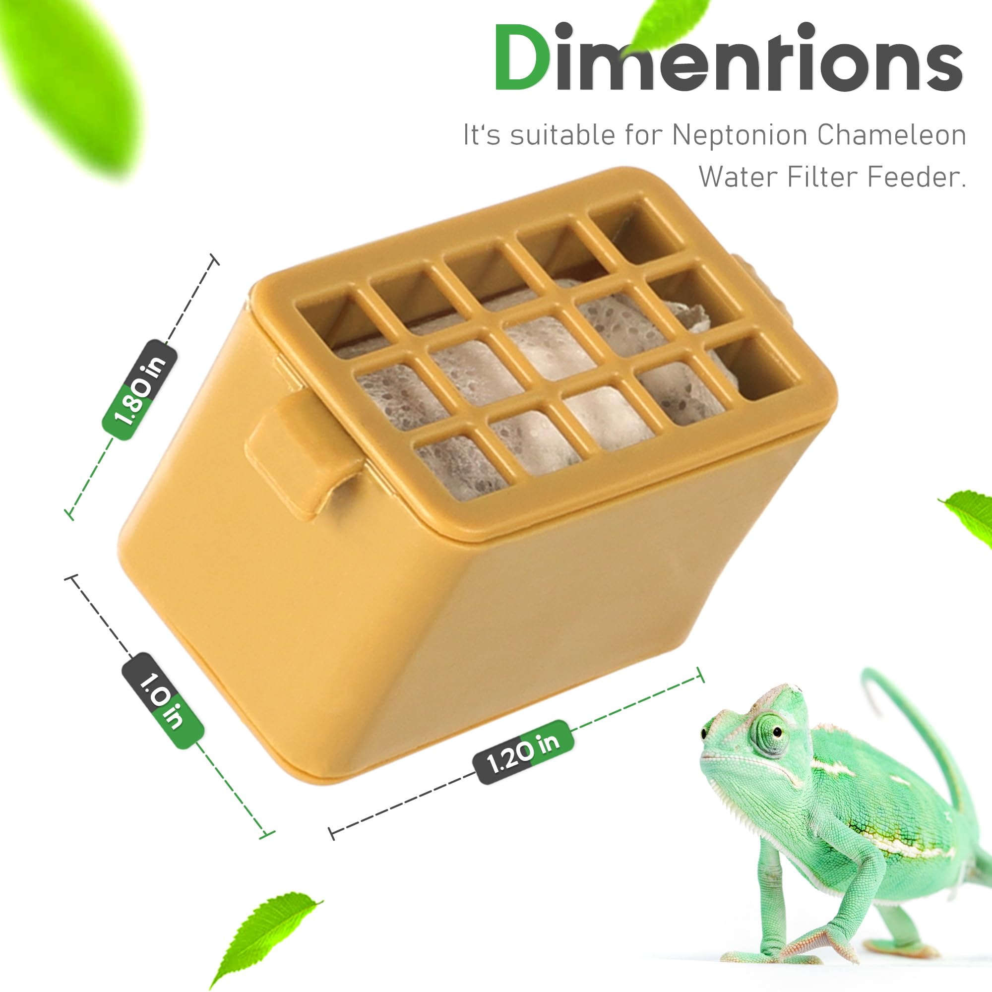 NEPTONION 2-Pack Replacement Filters Reptile Water Feeder, Premium Filtration Boxes for 6 Months Fresh Water,Yellow - Image 2