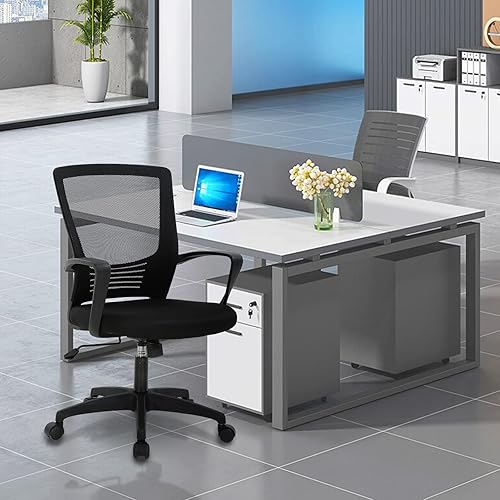 Silla de oficina pequeña silla ergonómica para computadora silla giratoria de malla con brazo y soporte lumbar silla de estudio ajustable en altura