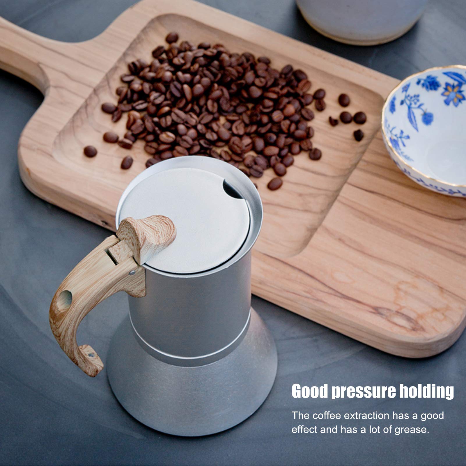 Cafetera De Acero Inoxidable Olla Moka Olla De Inducción Uso De Suministros Para El Hogar 150 Ml