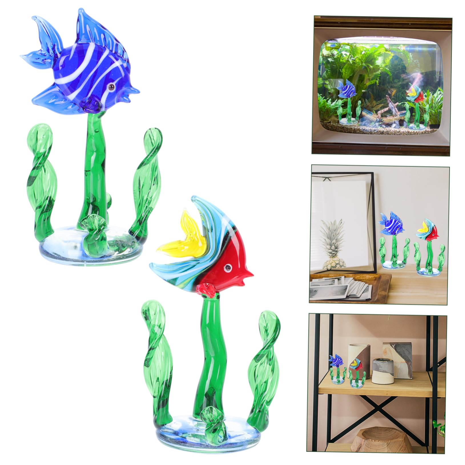 OUNONA 3 Set Ornamenti Per Piante Acquatiche Per Acquario Galleggiante Decorazioni Per Acquari Di Grandi Dimensioni Arredamento Di Pesci Dei Cartoni Animati 2 Pezzi*3