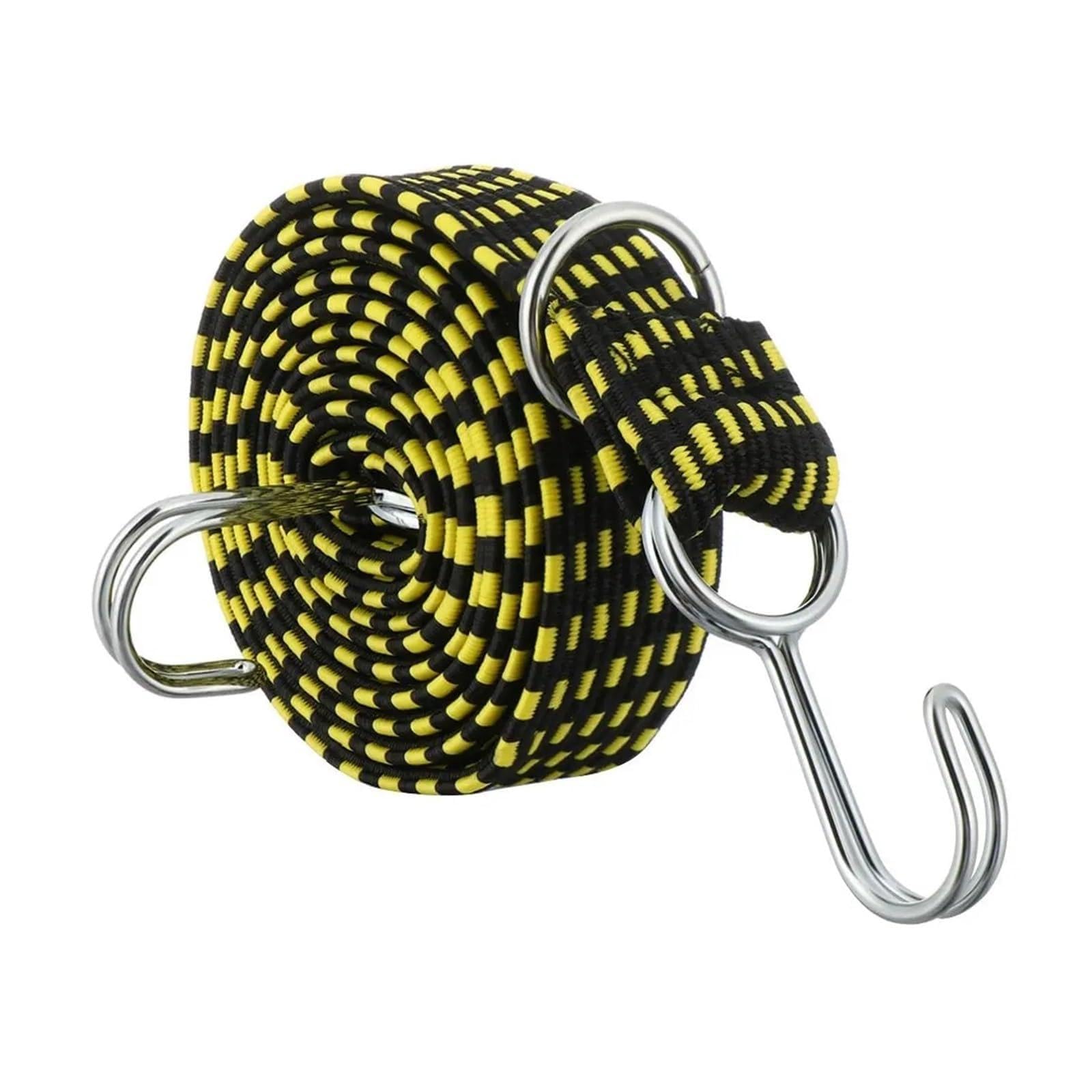 Tie Down Strap, Elastics Rubber Lugga Rope Cord Hooks Bikes Rope Tie Bicycle Lugga Roof Rack Strap Fixed Band Hook Car Accessories(Black yellow-1M)