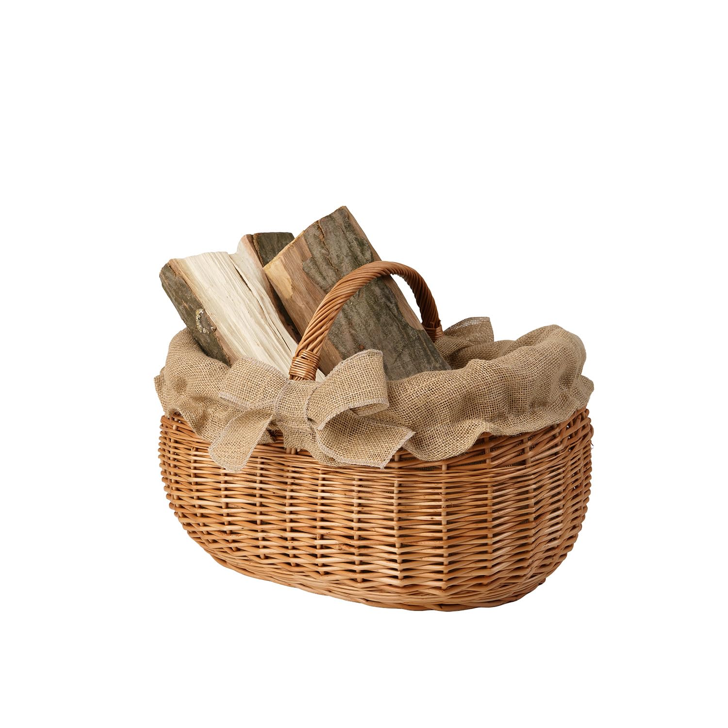 Cesta Portalegna da Interno in Vimini Porta Legna da Interni Fatto a Mano Cesta in Vimini per Legno Cestino per tronchi Ceste per Legna da Interno