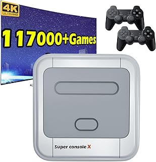 Super Console X Retro Game Console with 117,000+ Video Games,Game Consoles Support 4K TV HD Output,Up to 5 Players,Gaming Consoles Compatible with Most Emulators,LAN/WiFi,Best Gifts