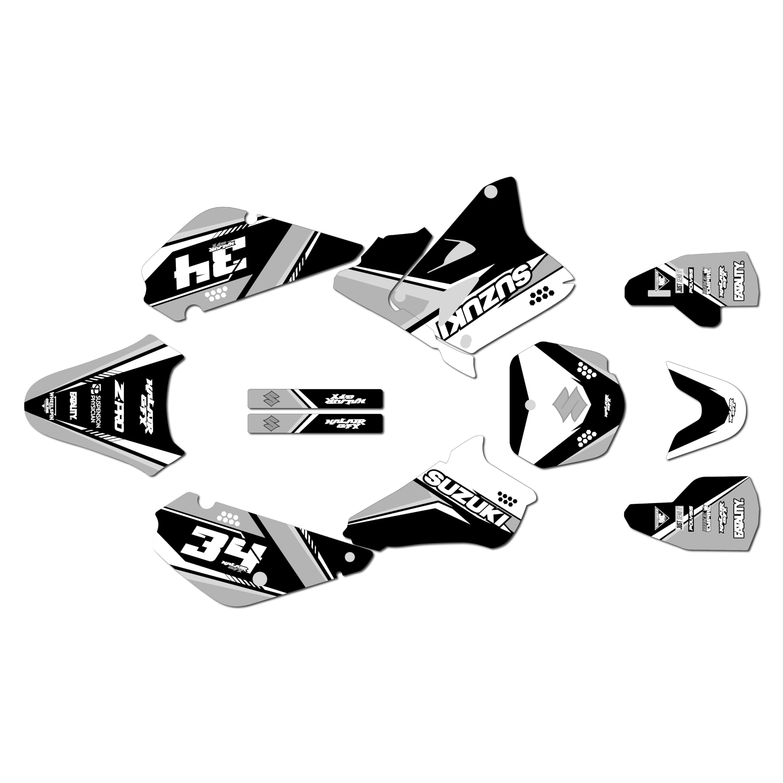 Kit de gráficos para Suzuki RM 85 (2001-2023) Icon Series White 21 Mil – Dirt Pit Bike Motocicleta, Calcomanías para Motocross de carreras de motocross, accesorios sin plásticos