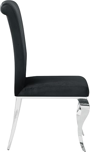 Miniatura 10 de Coaster Home Furnishings - Betty - Juego de sillas de comedor tapizadas en terciopelo - Silla auxiliar sin brazos con patas de metal curvadas y